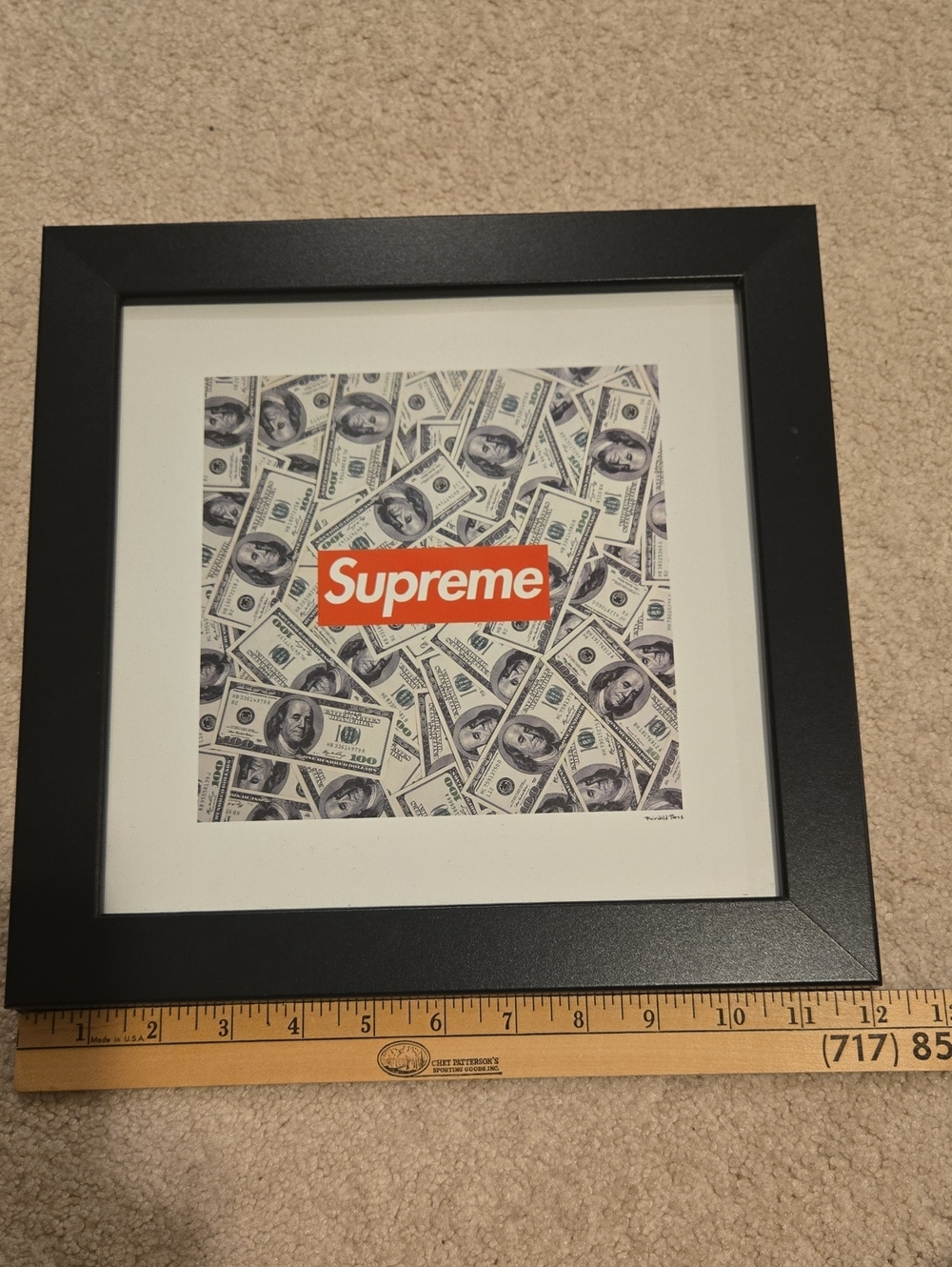 Supreme Money Wall Art Framed Print 12 Inch